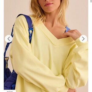 Yellow V-Neck AS revival Sweatshirt